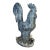 Vintage French Style Cast Iron Rooster Garden Statue With Wrought Iron Floral Base For Sale