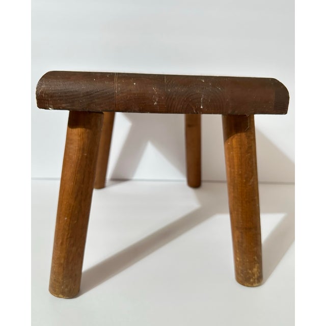 1970s Vintage 1970s Century Folk Art/Farmhouse Wooden Step Stool For Sale - Image 5 of 12