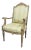 20th Century Louis XVI Carved Painted Arm Chair For Sale