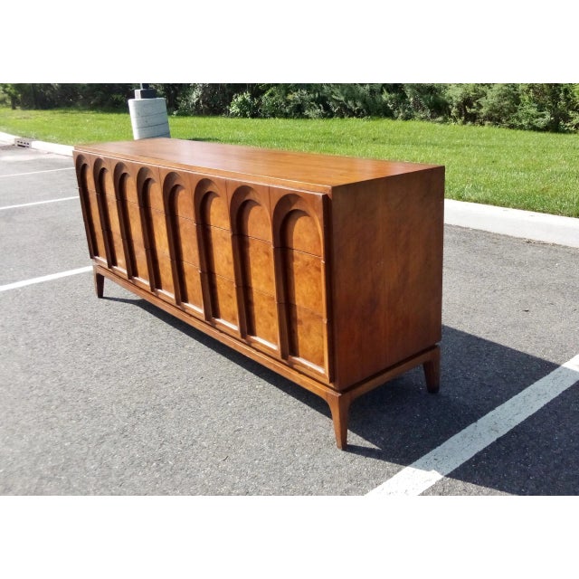Mid-Century Modern Mid-Century Modern Burlwood Lowboy Dresser by Thomasville on Sale Now $3295 Striking Design Credenza Sideboard For Sale - Image 3 of 10