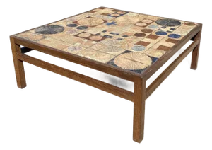 1970s Tue Poulsen Tile Top Coffee Table in Rosewood Case Frame