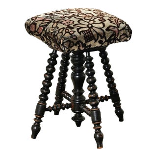French 19th Century Ebonized Piano Stool For Sale