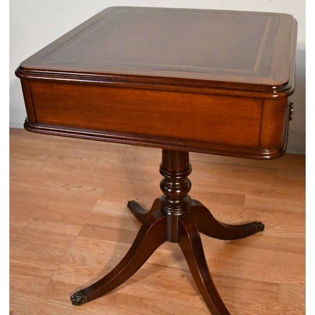 1930s Pair of English Regency Mahogany Side Tables / End Tables For Sale - Image 4 of 15