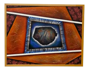 Moises Ramos Mixed Media Abstract Painting 20th Century