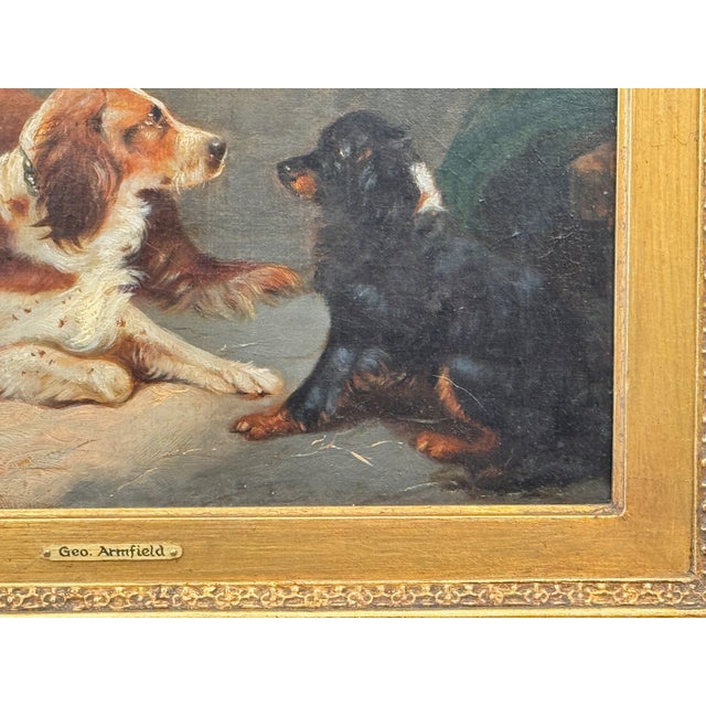 19th Century “Gun Dogs After a Day’s Sport” Oil on Canvas by George Armfield (1808–1893) For Sale - Image 5 of 6