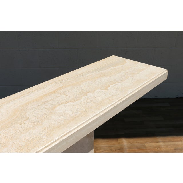 1980s Italian Postmodern Travertine Console Table by Stone International | Made in Italy For Sale - Image 14 of 18