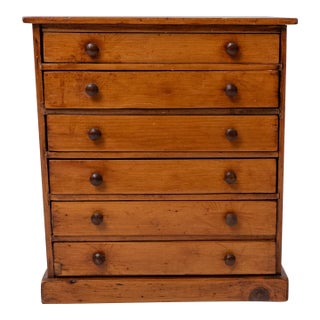 Mid-19th Century American Cherry Spice Chest With Six Hand-Cut Dovetail Drawers For Sale