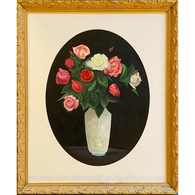 Contemporary Still Life Oil Painting of Flowers by Satori Gregorakis For Sale - Image 3 of 4