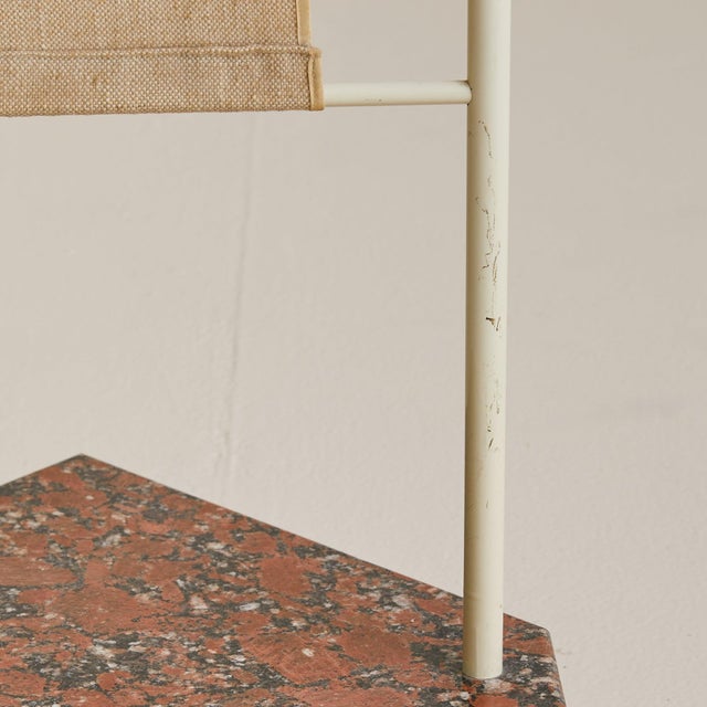 Vintage Italian Postmodern Floor Lamp with Fabric Shades + Stone Base For Sale - Image 9 of 11