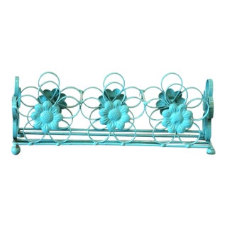 Cute, Vintage, Turquoise Enameled Steel Condiment Holder For Sale