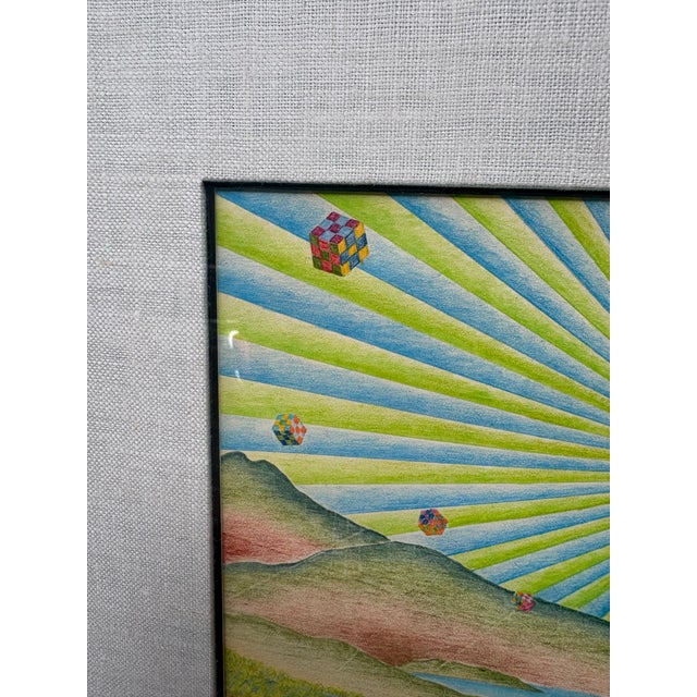 “Spiritual Beings” 1973 Prismacolor Drawing, Ivar Zapp Vorpal Galleries Sf For Sale - Image 4 of 11