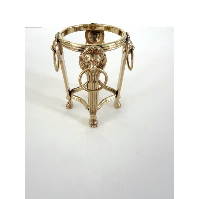 Hollywood Regency Vintage Brass Neoclassical Style Orb Stand For Sale - Image 3 of 12