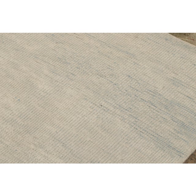 Rug & Kilim Rug & Kilim’s Contemporary Solid Rug in Beige and Blue For Sale - Image 4 of 10