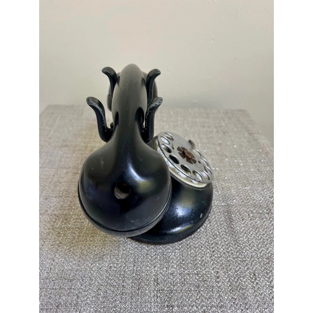 1930s Vintage Western Electric D1/202 Rotary Desk Phone With Handset (Wires Cut) For Sale - Image 4 of 9