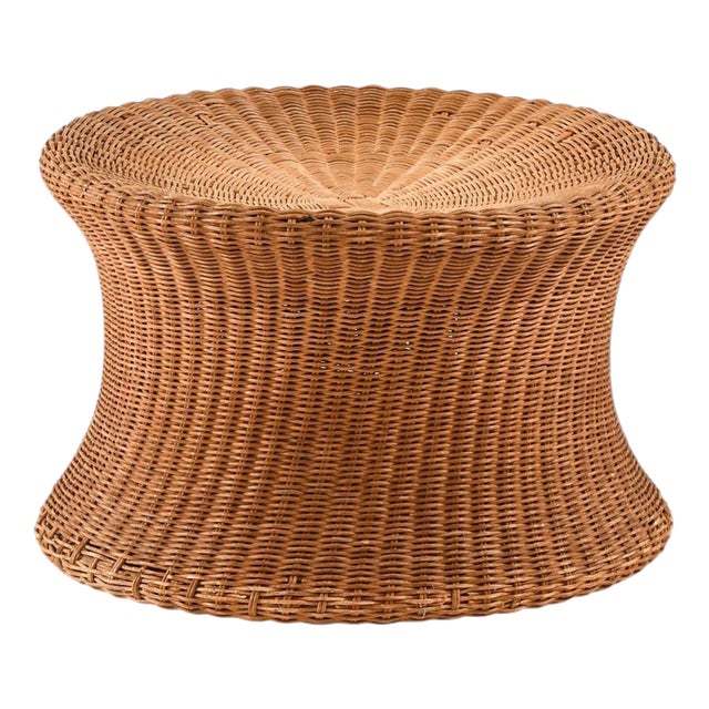 Scandinavian Modern Stool in Rattan attributed to Eero Aarnio, 1960s For Sale