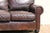 2000 - 2009 Restoration Hardware Brown Leather Three-Seat Sofa | Vintage Modern Down-Filled Cushions For Sale - Image 5 of 18