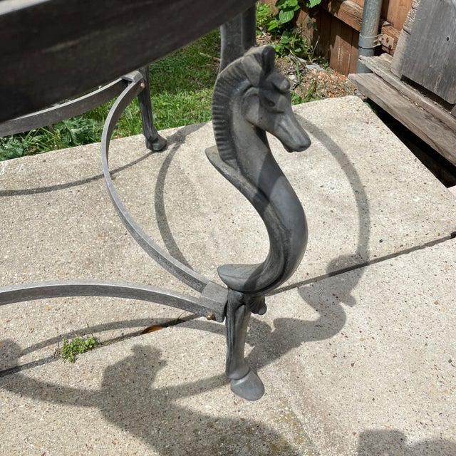 Jansen Style Cast Steel Horse Center Table For Sale - Image 9 of 11