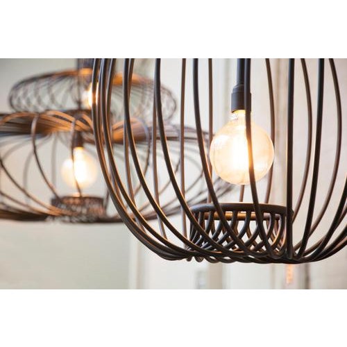 Pirouette i round matt black steel contemporary pendant lamp by jspr designed by jasper van grootel. Dimensions: ø 80 x h...