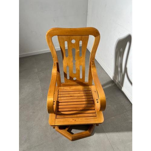 Vintage American Wooden Rocking Chair For Sale - Image 5 of 6