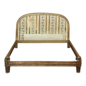 Antique Italian Neoclassical Giltwood Queen Bed