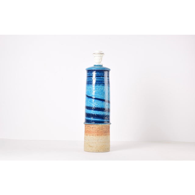 Mid-Century Modern Scandinavian Modern Stoneware Table Lamp by Inger Persson for Rörstrand, Sweden, 1960s For Sale - Image 3 of 14