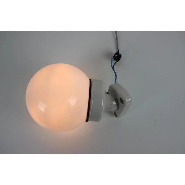 Porcelain and Glass Wall Lamp, Czechoslovakia, 1960s For Sale - Image 9 of 11