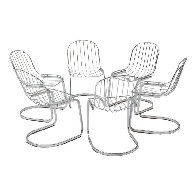 Tubular Chairs by Gastone Rinaldi, 1970s, Set of 6 For Sale