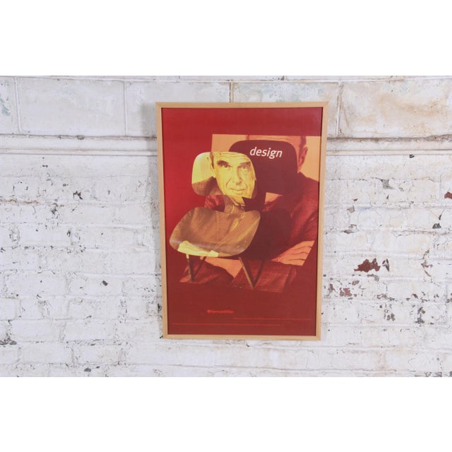Red Charles Eames Herman Miller "Design of the Century" Framed Advertising Poster For Sale - Image 8 of 8
