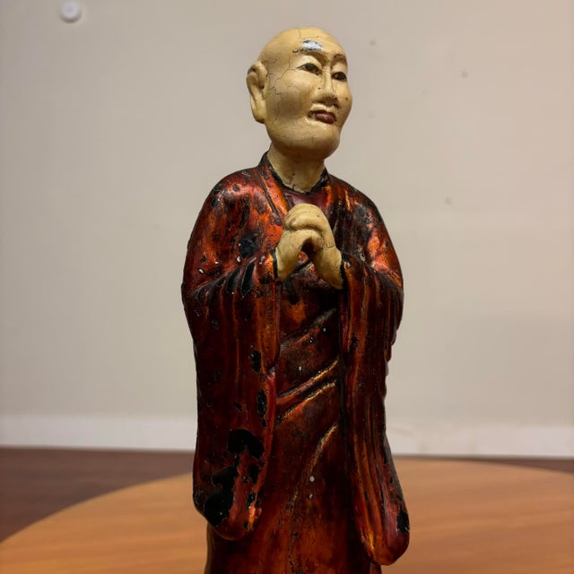 Vintage Vietnamese Cultural Figurines – Pair of Hand-Painted Statues From Hanoi For Sale In Seattle - Image 6 of 11