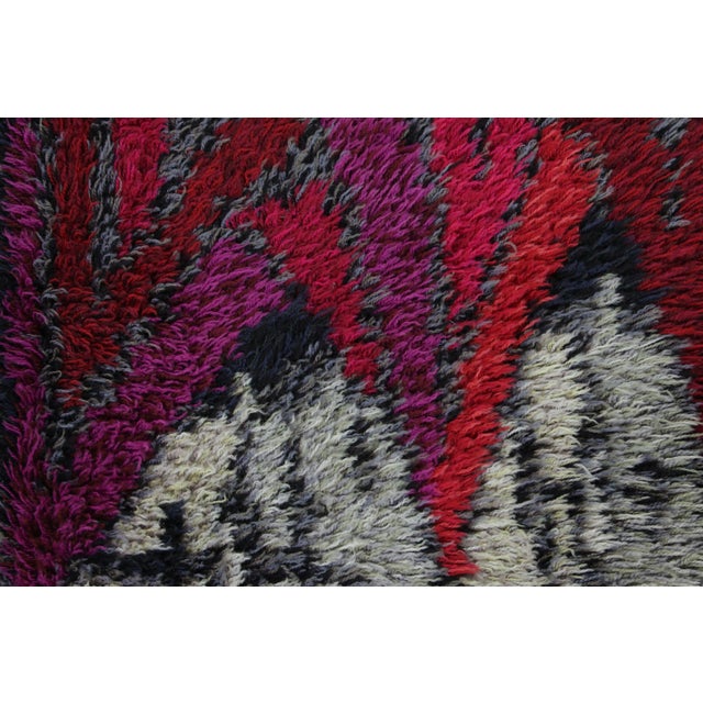 Mid-Century Modern Vintage Swedish Rya Rug With Polychromatic Geometric Pattern- Rug & Kilim For Sale - Image 3 of 7