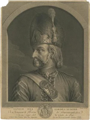 Wille, A Sapper of the Swiss Guards at the Vatican, 1779, Copper Engraving