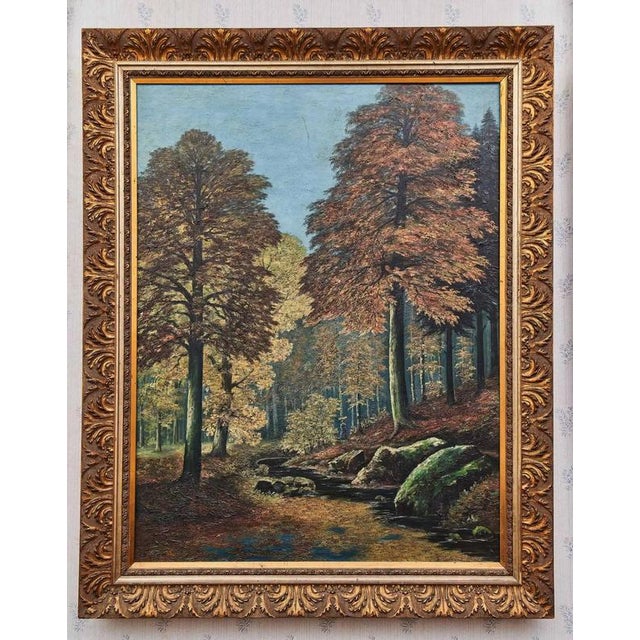Large painting by a Dutch painter - Dutch school. Oil on canvas, Signed in the lower left corner. Wooden frame. We present...