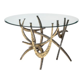 Silas Seandel Cut Steel and Bronze "Ortega" Dining Table For Sale