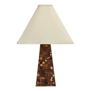 Vintage Tessellated Coconut Shell Table Lamp For Sale