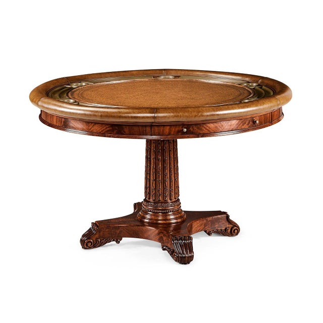 The round poker Table blends Regency-style elegance with practical features for gaming. Made from rich mahogany, its round...