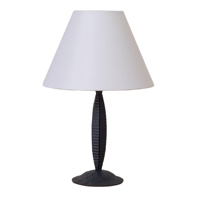 1920s Petite French Art Nouveau Iron Table Lamp For Sale