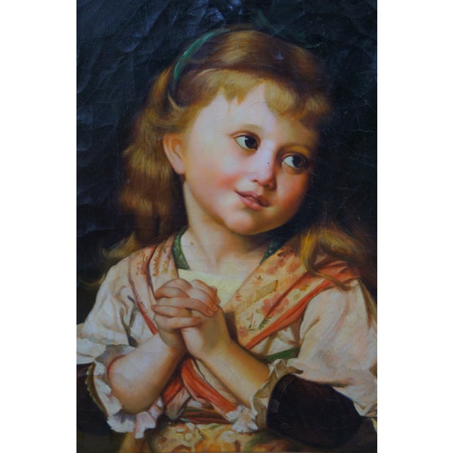 Late 20th Century Late 20th Century Kalina Oksana 'The Girl Entreaty' Portrait Painting Ornate Rococo Frame For Sale - Image 5 of 12