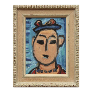 Abstract Portrait of a Woman in the Manner of George Rouault, 18.5” X 15”