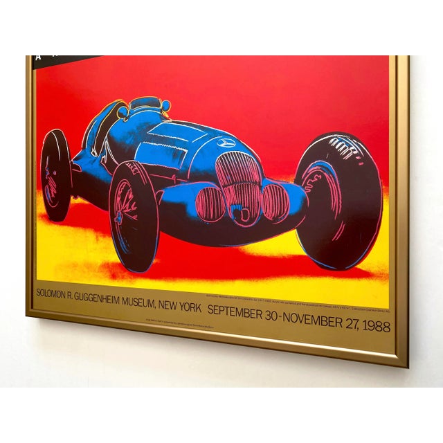 Andy Warhol Estate Vintage 1988 Pop Art Lithograph Print Framed Exhibition Poster " Mercedes-Benz W125 Grand Prix Car 1937 " 1986 For Sale - Image 12 of 13