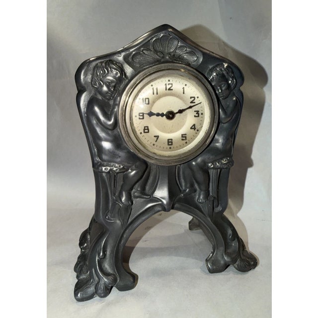 Antique German Art Nouveau Desk Clock For Sale - Image 10 of 11