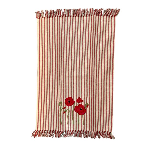 2020s Pair of Custom Tea Towels/ Hand Towels Handcrafted From Busatti Fabric and Hand Embroidered in Italy For Sale - Image 5 of 5