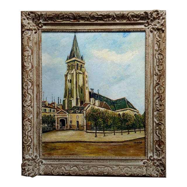 Elise Maclet -Saint-Germain-Des-Prés, Paris Oldest Church-Oil Painting For Sale