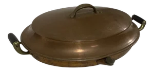 Late 20th Century Copper Warmer With Ceramic Plate