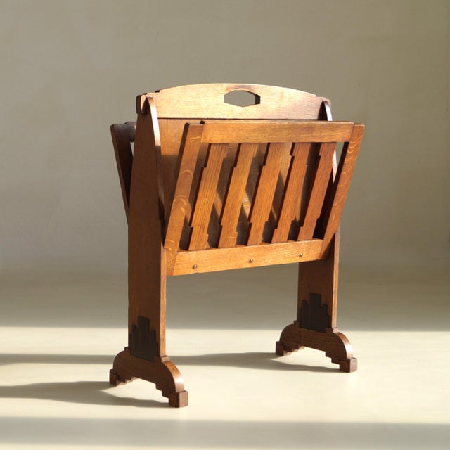 Dutch Art Deco Amsterdam School Magazine Rack, 1920s For Sale - Image 15 of 16