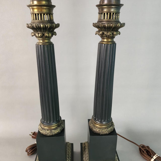 Pair of 19th Century Oil Lamps Converted to Table Lamps For Sale - Image 10 of 12