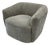 Modern Swivel Chair Gray Nubby Fabric. For Sale