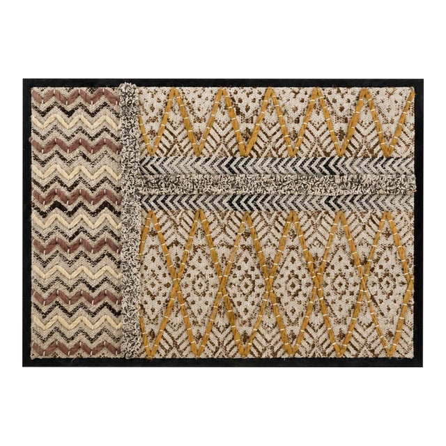 Boho Weave Block Printed Embroidered Frame For Sale