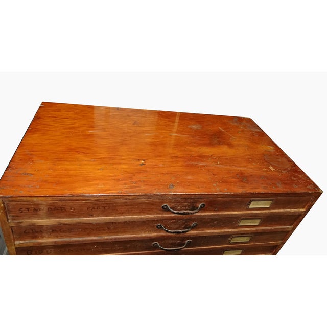 Vintage Industrial Typesetter or Craft Flat File Cabinet W 14 Drawers W ...