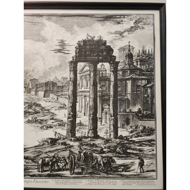 Black Giovanni Battista Piranesi 1778 Etching " Di Campo Vaccino Beautifully Matted and Framed Reproduction Print For Sale - Image 8 of 9