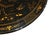 Striking Regency style dining table with a black lacquered finish Circular top richly decorated in gilt with an extensive...